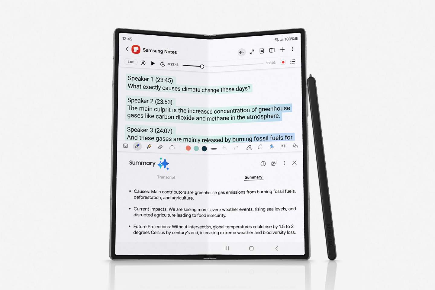 A curved screen with a stylus

Description automatically generated